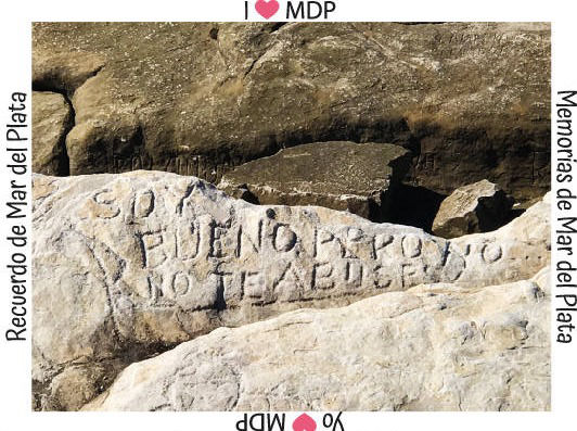 monumento natural tallas piedras mar del plata costa grafitti