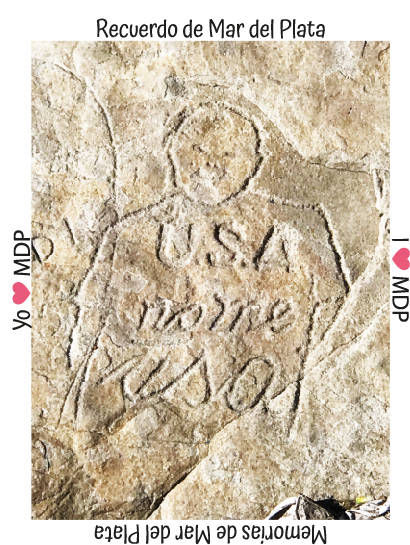 monumento natural tallas piedras mar del plata costa grafitti