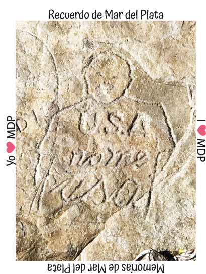 monumento natural tallas piedras mar del plata costa grafitti